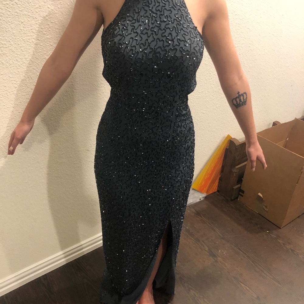 Grey/blue/silver prom dress